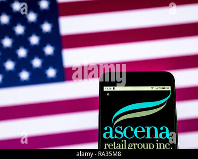 Ascena Retail Group Retail company logo seen displayed on smart