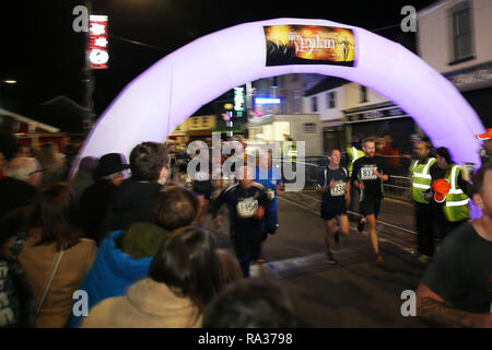 Mountain Ash, Wales, UK 31st December 2018. Nos Galan 2018 road races, Mountain Ash in South Wales on Monday 31st December 2018. this is the 60th anniversary race of the event Credit: Andrew Orchard/Alamy Live News Stock Photo