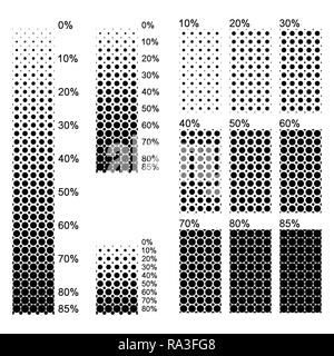 Transparent surfaces with different sized opaque dots Stock Vector