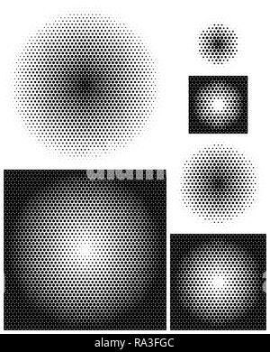 Opaque radial gradients in the most perfectly dense arrangement Stock Vector