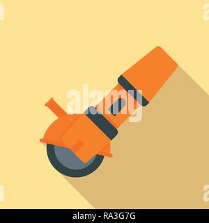 Angle grinder icon. Flat illustration of angle grinder vector icon for web design Stock Vector