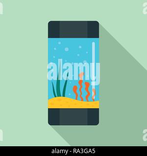 Aquarium tube icon. Flat illustration of aquarium tube vector icon for web design Stock Vector