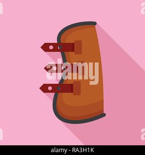 Horse protection boot icon. Flat illustration of horse protection boot vector icon for web design Stock Vector