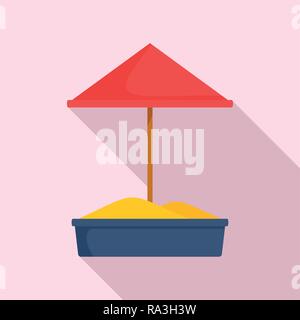 Sand kid playground icon. Flat illustration of sand kid playground vector icon for web design Stock Vector