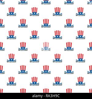 Usa hat constitution day pattern seamless vector repeat for any web design Stock Vector