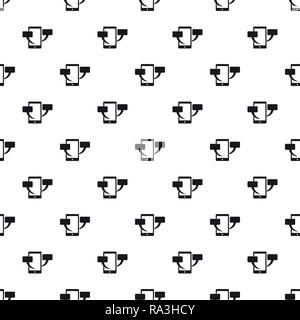 Smartphone chat pattern seamless vector repeat geometric for any web design Stock Vector
