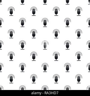 Studio microphone pattern seamless vector repeat geometric for any web design Stock Vector