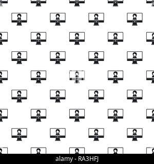 Video conference pattern seamless vector repeat geometric for any web design Stock Vector