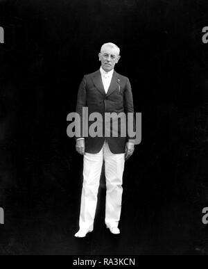 President Woodrow Wilson (full length, black background) ca. 1910s Stock Photo