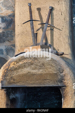 Old black smith interior with oven Stock Photo