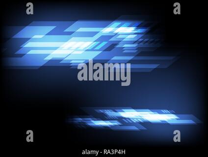 Abstract blue rectangles technology background, stock vector Stock Vector