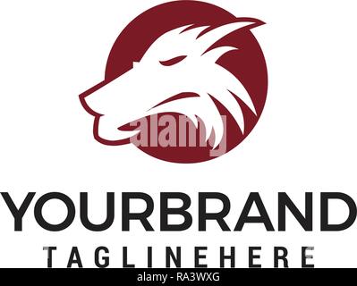 Wolf head logo template design Stock Vector