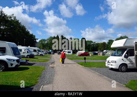 Keswick Camping and Caravanning Club Site, Keswick, Cumbria, UK Stock Photo