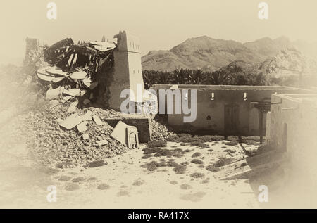 The ruins of Hatta Fort, in the Emirate of Dubai, circa 1985 Stock Photo