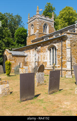 St. Denys parish church in the picturesque village of Goadby Marwood, which is located a few miles from the Vale of Belvoir. Leicestershire, U.K. Stock Photo