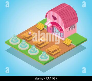 Caramel concept banner, isometric style Stock Vector