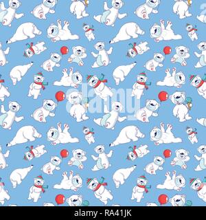 Bear pattern seamless, cartoon style Stock Vector