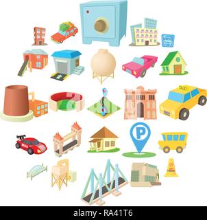 Vast city icons set, cartoon style Stock Vector Image & Art - Alamy