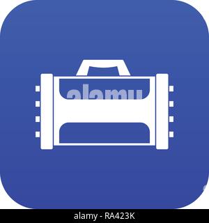 Welding machine icon digital blue Stock Vector