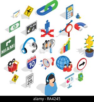 Suitable icons set, isometric style Stock Vector