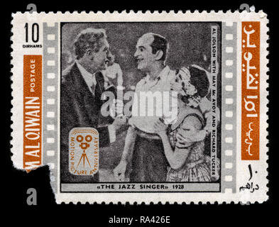 Postage stamp from Umm al-Qaiwain in the United Arab Emirates in the Screen actors series issued in 1969 Stock Photo