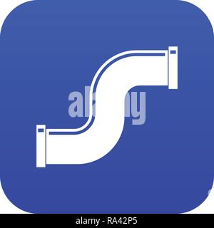 Joint pipe in form S letter icon digital blue Stock Vector