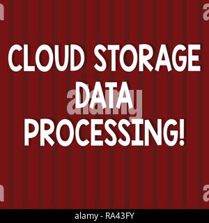 Text sign showing Cloud Storage Data Processing. Conceptual photo Modern online technology file analysisagement Seamless Vertical Straight Lines Two T Stock Photo
