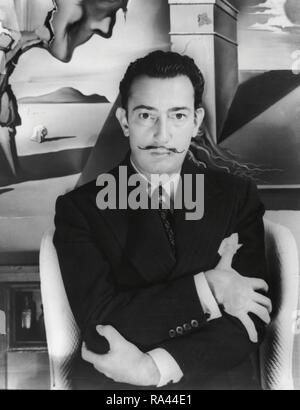 Salvador Dalí. Off set from 'Spellbound' (1945). Original film title: SPELLBOUND. English title: SPELLBOUND. Year: 1945. Director: ALFRED HITCHCOCK. Stars: SALVADOR DALI. Credit: Selznick International Pictures/Vanguard Films / Album