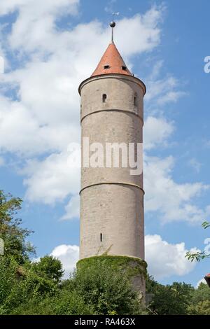 Green Tower, Dinkelsbühl, Middle Franconia, Bavaria, Germany Stock Photo