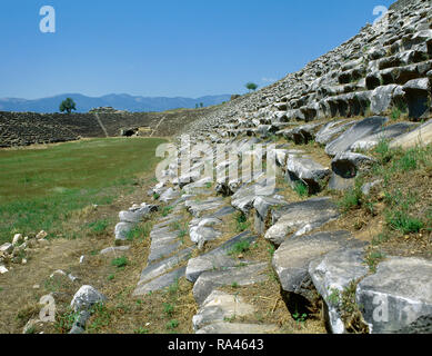 Turkey. Aphrodisias. Ancient Greek Classical city. The Stadium. It was built in the later 1st century AD. Originally designed for athletic contests. Stock Photo