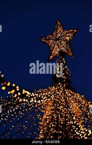 Christmas light in Szeged, Hungary Stock Photo