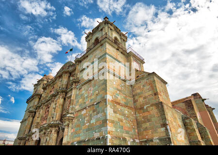 Landmark Oaxaca Cathedral (Cathedral of Our Lady of the Assumption) on the main Zocalo Square in historic city center Stock Photo