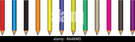 Vector of lead sharp pencil on white background with realistic 3D wooden on white background.Vector illustration art Stock Vector