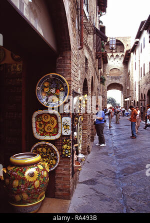 Ceramics for sale,San Gimignano,Italy Stock Photo