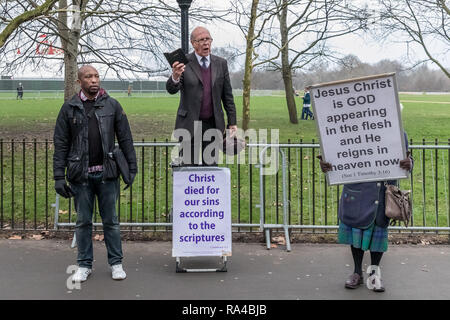 Speakers’ Corner, the public speaking north-east corner of Hyde Park in London. Stock Photo