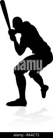 Baseball Player Silhouette Stock Vector