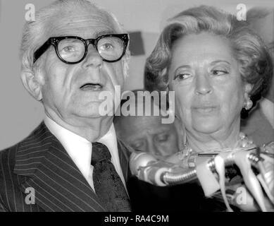 Abe Beame and wife 1977 Photo By Adam Scull/PHOTOlink/MediaPunch Stock Photo