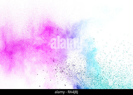 particles of charcoal on white background,abstract powder splatted background,Freeze motion of black powder exploding or throwing black powder. Stock Photo
