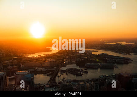 View from Sydney's highest lookout tower towards the West capturing the ...