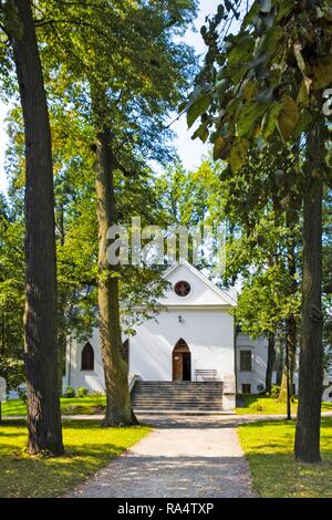 Czarnolas, Mazovia / Poland - 2018/09/01: Neo-gothic chapel in Czarnolas museum of Jan Kochanowski - iconic Polish renaissance poet and writer Stock Photo