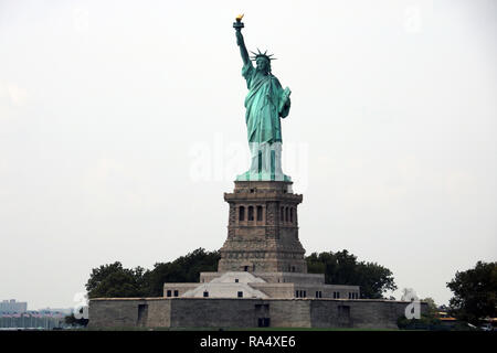 Statue of liberty dedicated on October 28, 1886 is one of the most famous icons of the USA Stock Photo