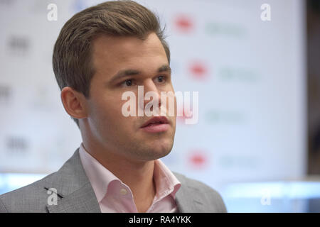 Magnus Carlsen, the Norwegian chess player who came to international  attention after winning the C group of the Corus Chess Tournament in  January 2004 at the age of thirteen, plays against Armenian