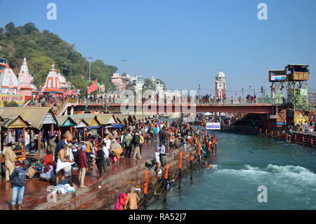 Haridwar, holiest places for Hindus. Stock Photo