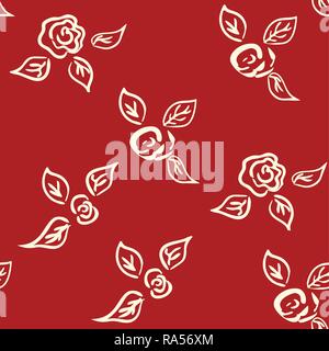 Vector seamless patern graphic roses on a background. Stock Vector