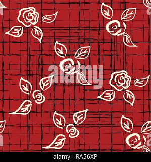 Vector seamless patern graphic roses on a background. Stock Vector