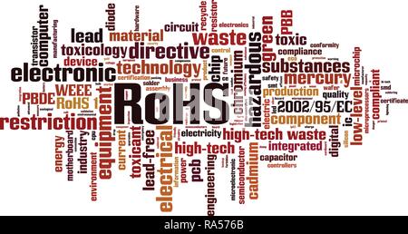 RoHS word cloud concept. Vector illustration Stock Vector