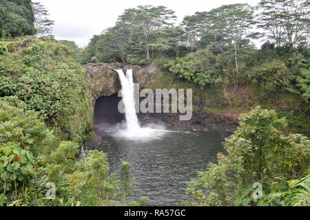 Rainbow Falls located near Hilo, on Hawaii's Big Island Stock Photo
