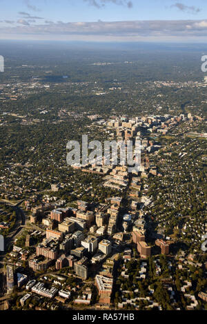 Washington DC surroundings seen in aerial view from high altitude Stock Photo