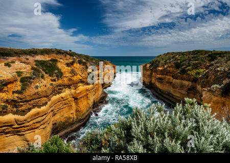 Blowhole Gorge in famous Port Campbell National Park. Stock Photo