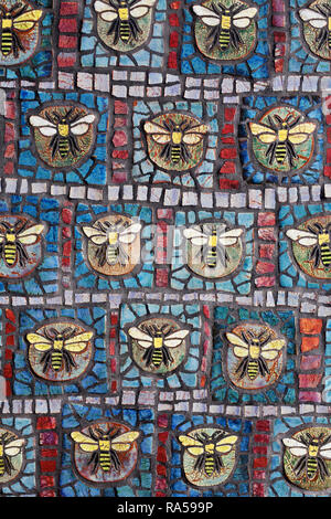 Tile pattern on a wall at Morris Arboretum, USA. Stock Photo